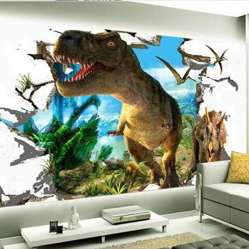 

WELLYU 3D wallpaper custom mural dinosaurs background wall painting photo,kids room decor wallpaper for walls 3D papel tapiz