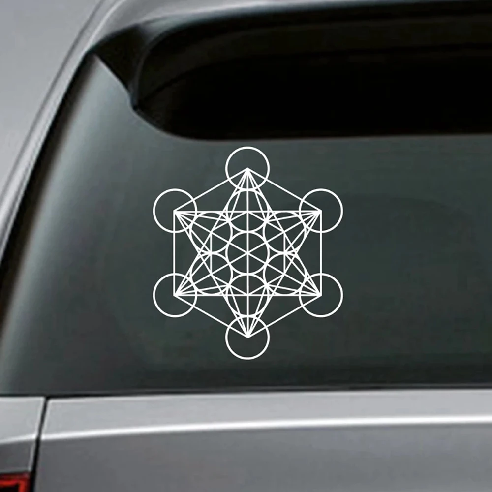 Metatron's Cube Sacred Geometry Decal Car Window Decor , Metatron Laptop Vinyl Sticker for Apple MacBook Air / Pro Decoration