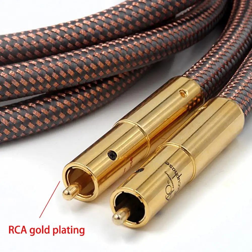 Hifi RCA Cable Accuphase 40th Anniversary Edition OCC pure copper RCA Interconnect Audio Cable Gold plated plug