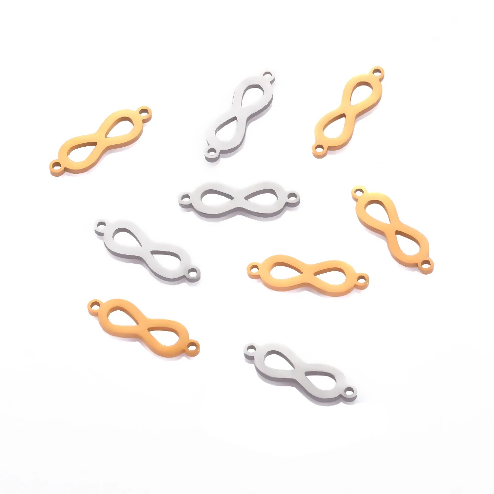 10 teile/los Edelstahl Unendlichkeit Charm Connectors Anhänger Anzahl 8 für DIY Halskette Armband Kennzeichnung Finden Zubehör – Detail 4