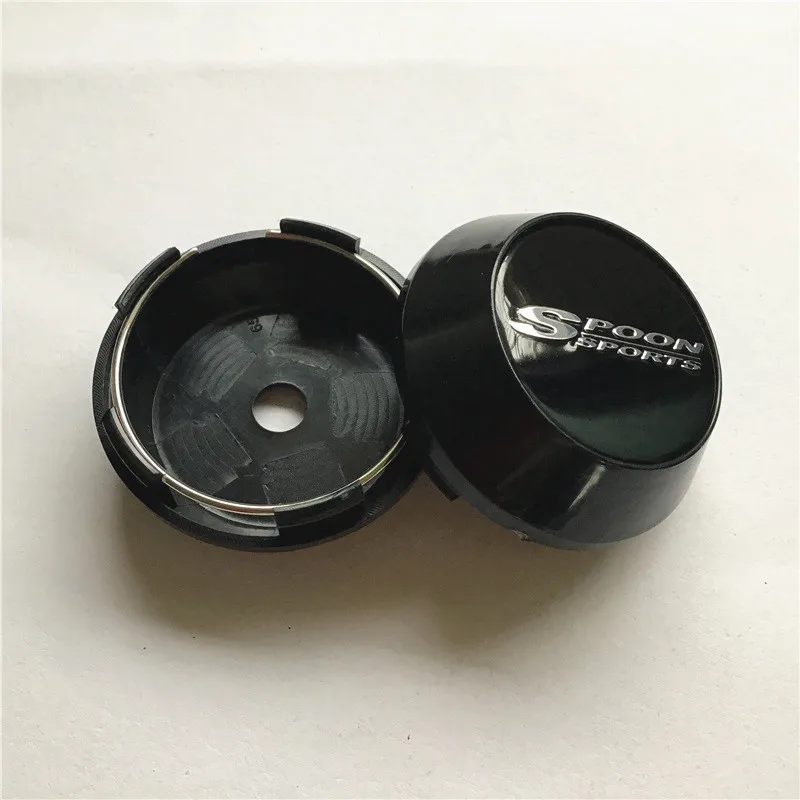 4Pcs 65mm For SPOON  Wheel Center Hub Caps Car Styling Cover 45mm Emblem Badge Logo Auto Rims Cover Accessories