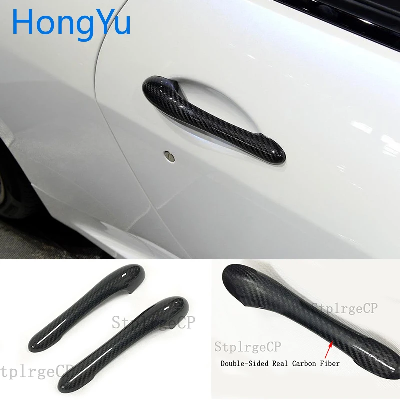 For Maserati GranCabrio Coupe 2 Door 2008 - 2015 Carbon Fiber Auto Door Handle Knob Exterior Trim Covers