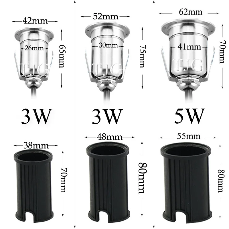 Nouveau type 3W 5W LED EDF lumière IP68 AC85-265V DC12V Extérieur Encastré Pont Lumière 1/2/3/4 côté Jardin Lampe Trottoir Éclairage