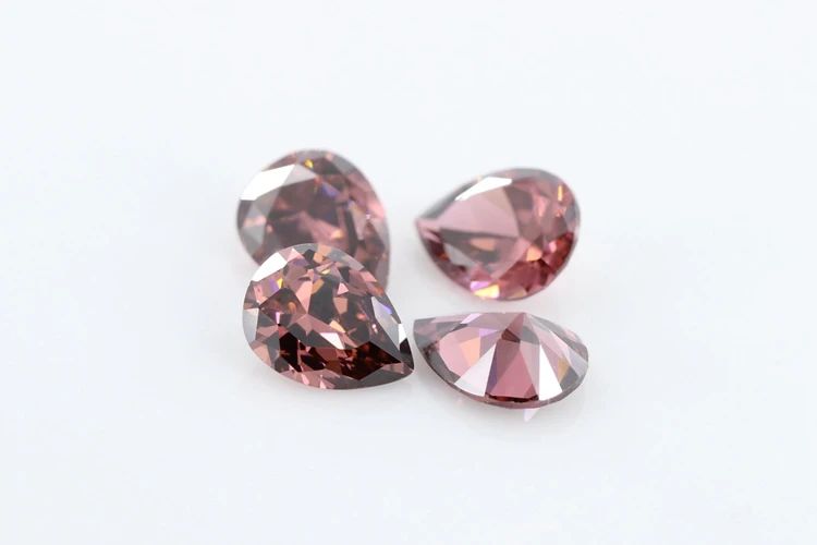 5A Pear Double CheckerBoard Cubic Zirconia Stone Multicolor Brilliant Cut Loose CZ Stones Synthetic Gems Beads For Jewelry
