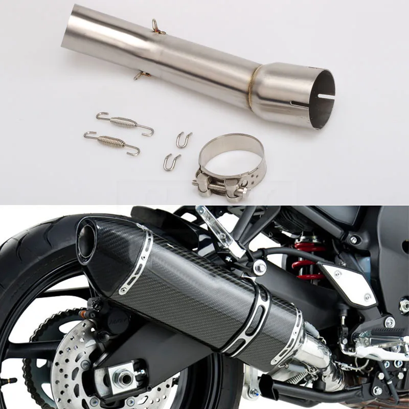 Motorcycle  For Yamaha FZ1 2006 2007 2008 2009 2010 2011 2012 2013 2014 2015 Slip - on Motorcycle Exhaust Muffler Middle Pipe