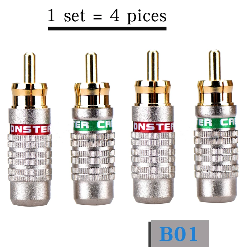 HIFIDIY LIVE 4PCS/Set Audio Signal input RCA Plug cable wire Gold Plated amplifier front stage DIY speaker Stereo Headset repair