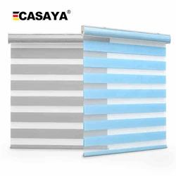 CASAYA-High Quality Zebra Blinds, Day and Night Blinds, Big Dustproof Cover Window Roller Blinds for Living Room Custom Size