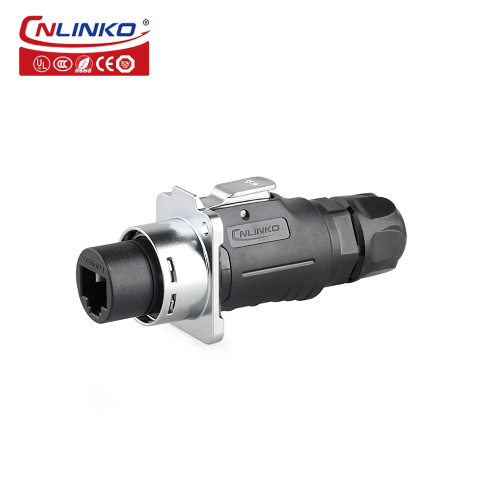 CNLINKO Manufacturer M16 Panel Mount RJ45 Connector Male Plug Female Socket 8P8C Signal Adapter For Communication Industry