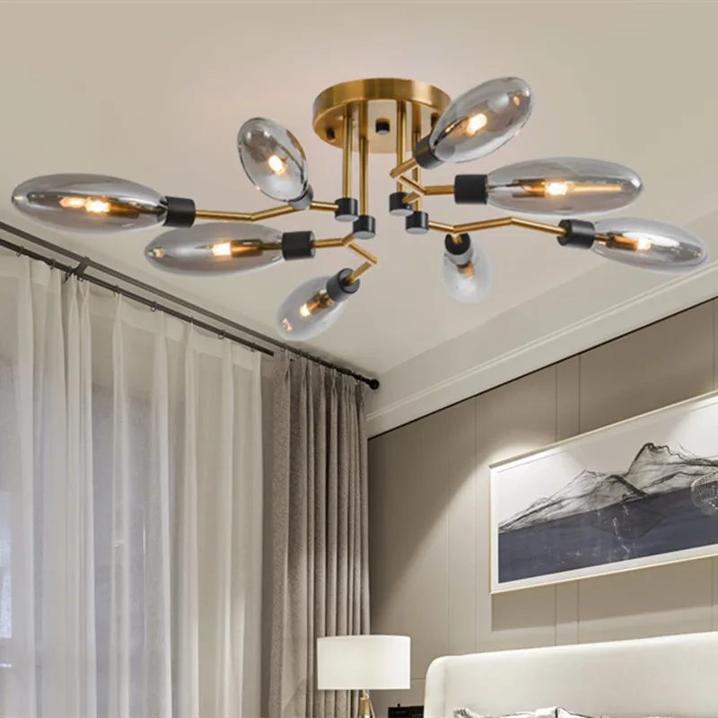 Retro Loft vintage chandelier glass ceiling chandelier magic bean led lamps dining living room Bedroom Kitchen Island Chandelier