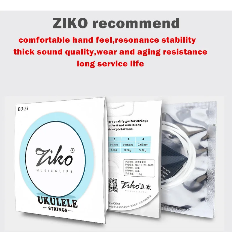 ZIKO Ukulele Strings Soprano Concet Tenor General Use Nylon Ukelele Strings Ukulele LOW G Strings Musical Instruments