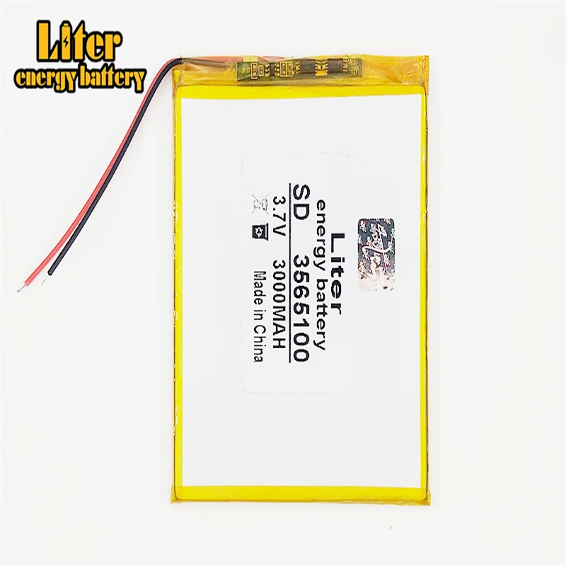 

3565100 3365100 3.7v 3000mah Lithium Polymer Battery With Board For 7 Inch Tablet Pc Liter energy