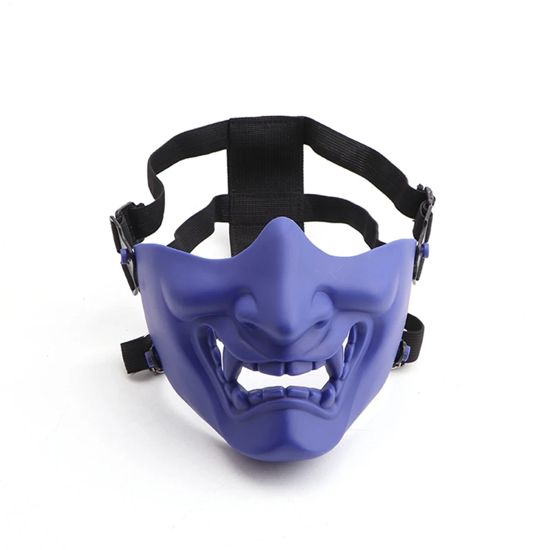 Half Mask Halloween Cosplay Demon Monster Kabuki Samurai Half Mask