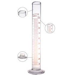 F2TE Thick Glass Graduated Measuring Cylinder 100 Single Metric Scale Chemistry Lab Spout Measure