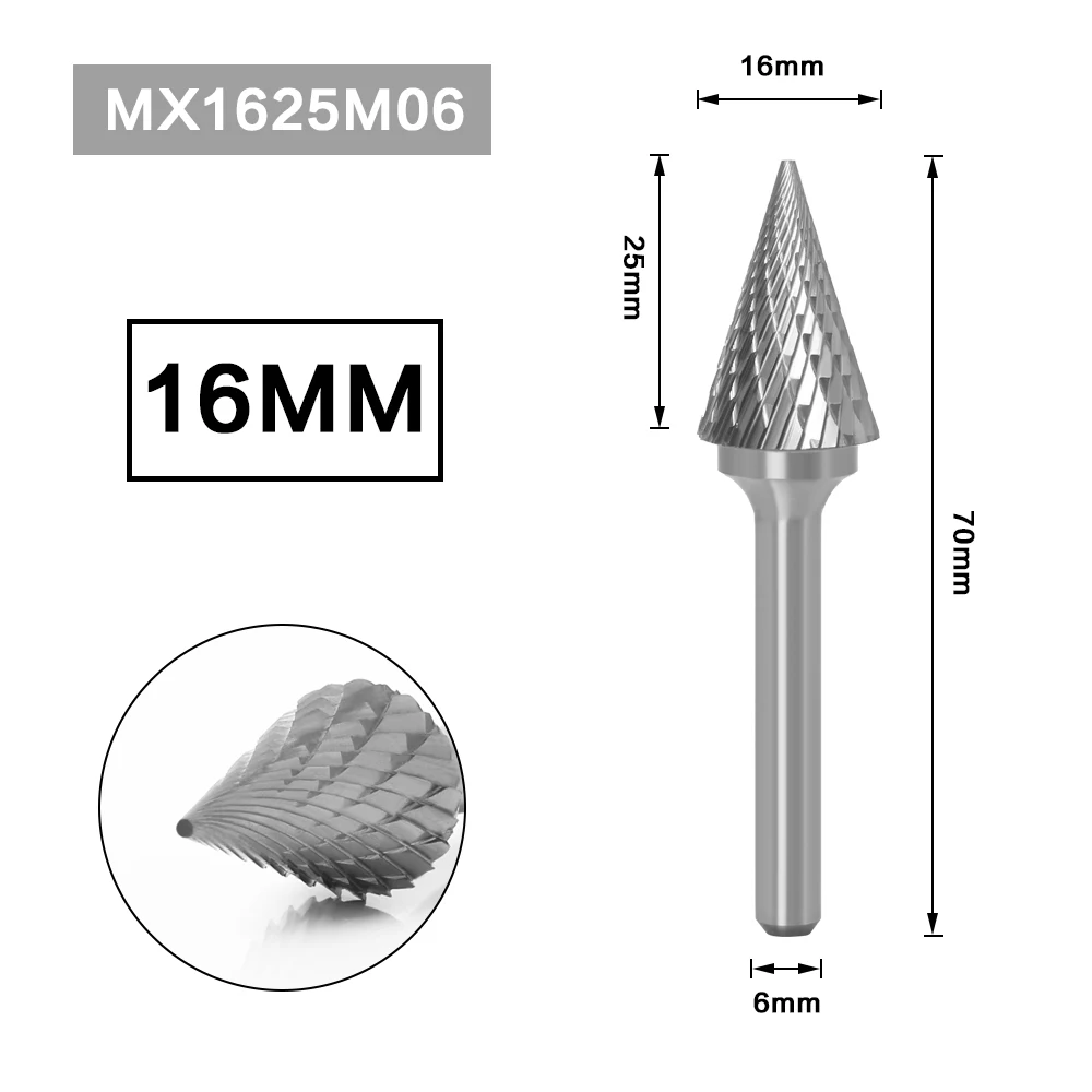 6MM Metal Drawing Tungsten Carbide Milling Cutter Rotary Tool Burr CNC Engraving Abrasive Tools Metalworking Milling Polishing