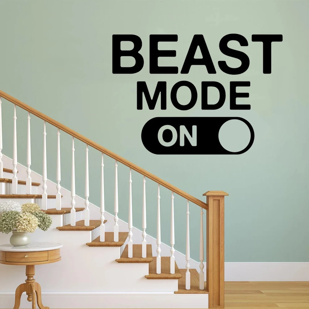 

Beast Mode Wall Decal Fitness Gym Motivational Quote Sticker Home Crossfit Sport Poster Workout Inspirational Art Decor