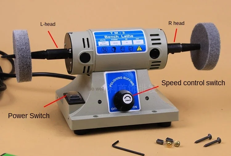 TM-2 mini benche lathe jewelry gold silver Polishing machine cloth wheel polishing machine dental motor