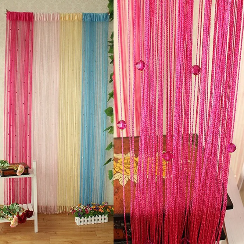 Acrylic Line Tassels curtain Fly Insect Divider Curtains For Living room Window Romatic String Beads Decor cortinas 6 Color