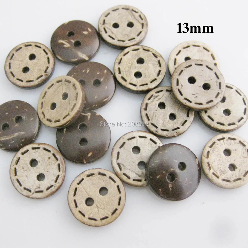 WBNNKL 10MM/15MM/20MM Round Shape Classic Natural Coconut Buttons For Garment 50Pcs Kids Shirt Sewing Accessories