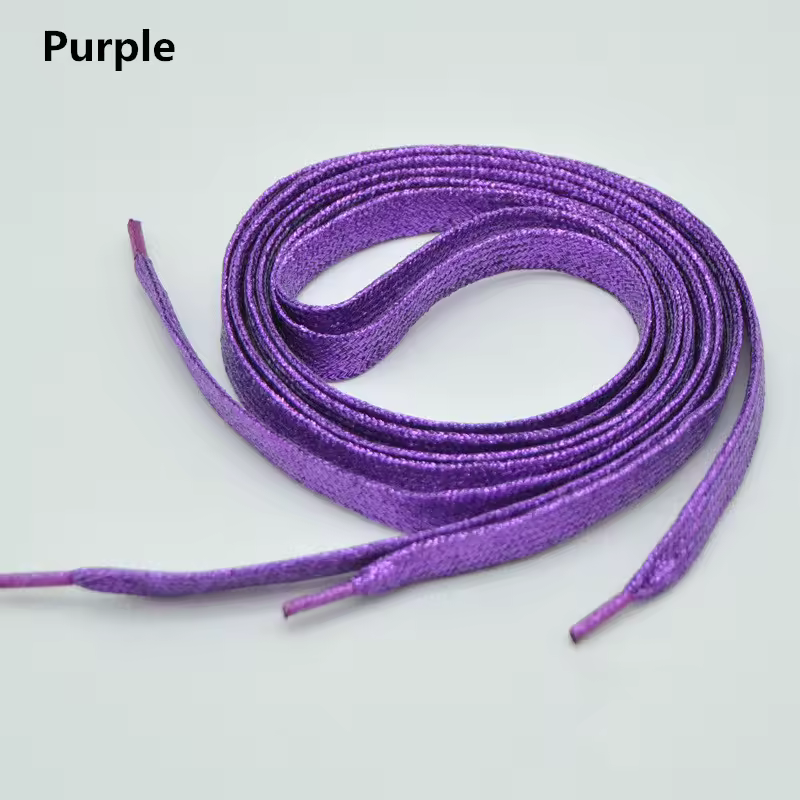 1 cm Width Colorful Lurex Shoelaces Trendy Bright Colorful Fall Winter Shoelaces Sneaker White Casual Sports Leather Shoes Laces - Image 12