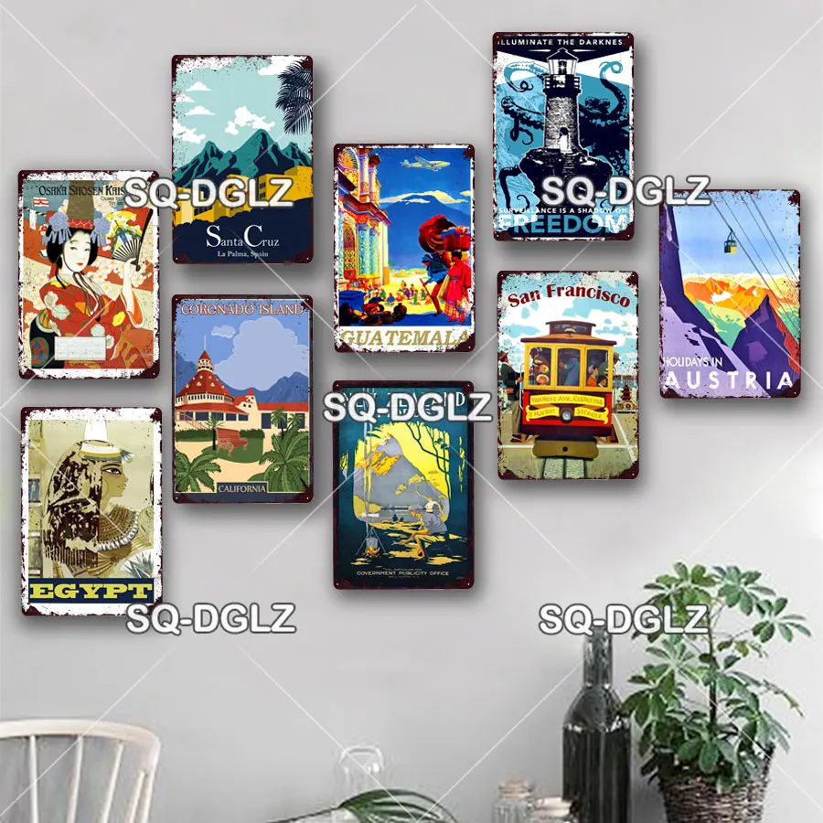 [SQ-DGLZ] San Francisco City Metal Sign Vintage Plaque Wall Decor For Bar Country Plate Tin Sign Travel EGYPT Poster