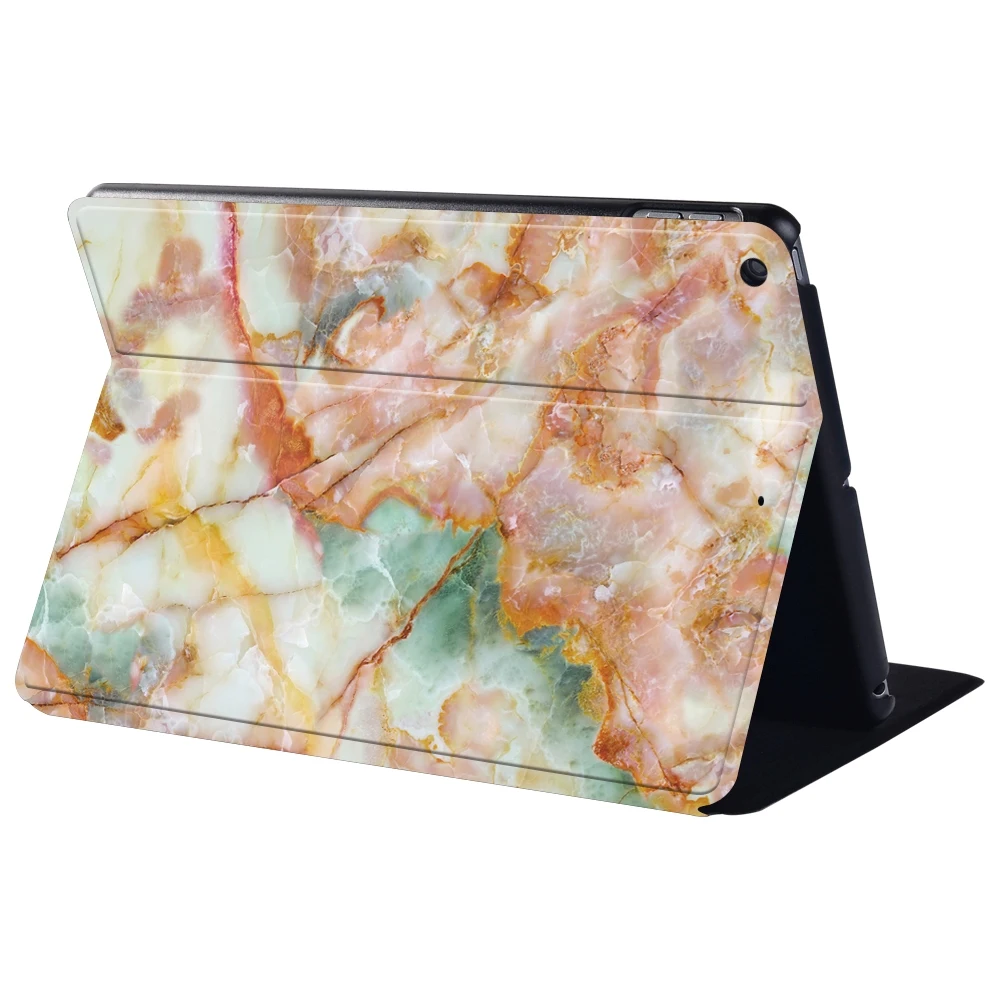 Capa de couro flexível em mármore para ipad, 2019 sétima, 10.2 polegadas, proteção antipoeira, couro pu, capa protetora para tablet
