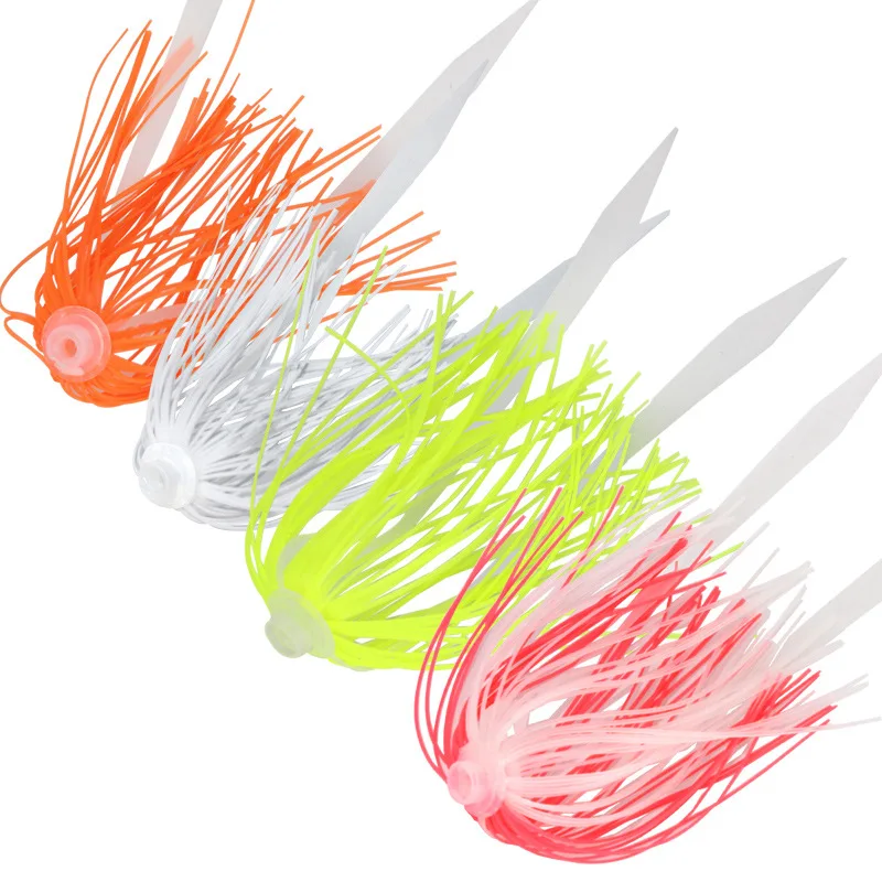 Lure lead hook silica gel ribbon ring with multi-coloured bunches of sea fishing gear tackle soft squid bait  mini lures