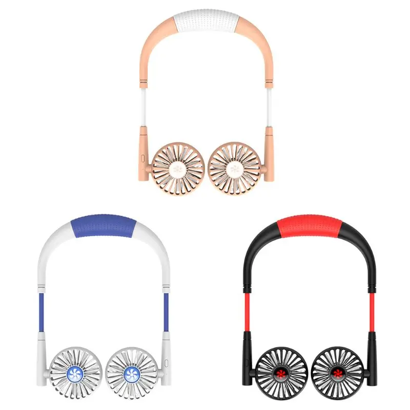 1 комплект USB Перезаряжаемый подвесной шейный вентилятор 3 скорости Регулируемый воздушный охладитель Q81F