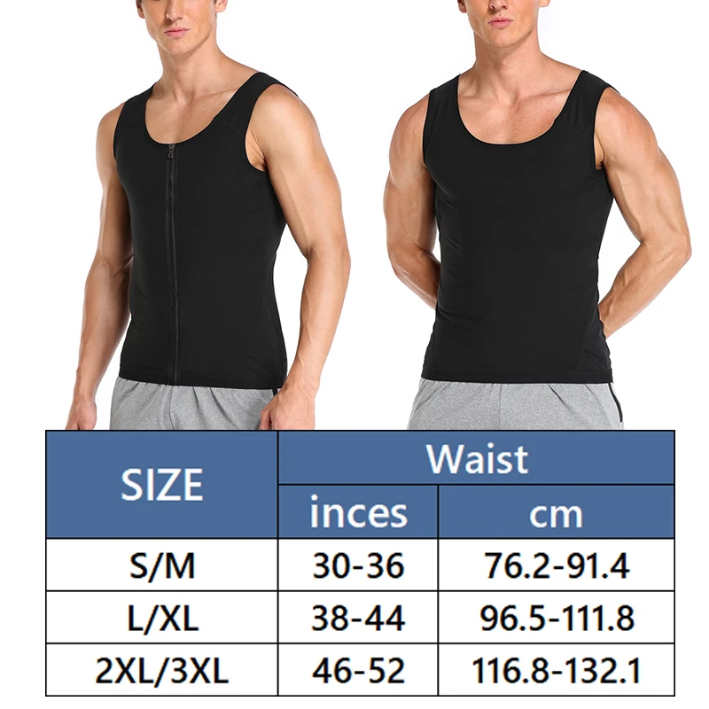 Men Gynecomastia Compression Tank Top Sweat Vest Fitness Body Shaper Shirt Thermo Sauna Workout Shapewear Slimming Fat Burner