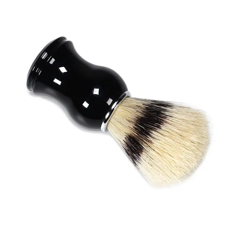 1 pz Mens pennello da barba cinghiale setola capelli rasoio da barba barbiere pulizia del viso manico in resina nera strumento da salone regalo classico