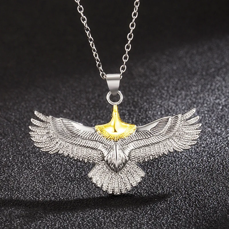 Trendy Silver 925 Chain Necklace For Men Jewelry Popular Animal Eagle Pendant Necklace Male Party Accessories Choker Present Boy