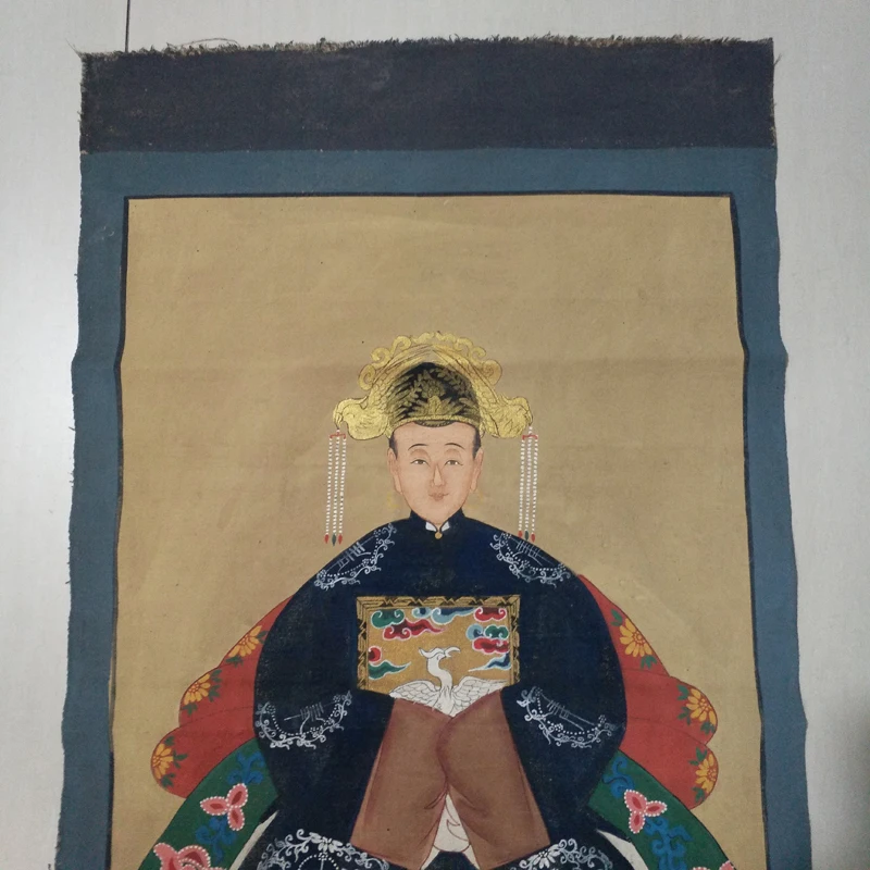 Elaborate Chinese Classical Collectible Home Decoration Painting Ancient Officer‘ wife Portrait Picture No.2 image 4