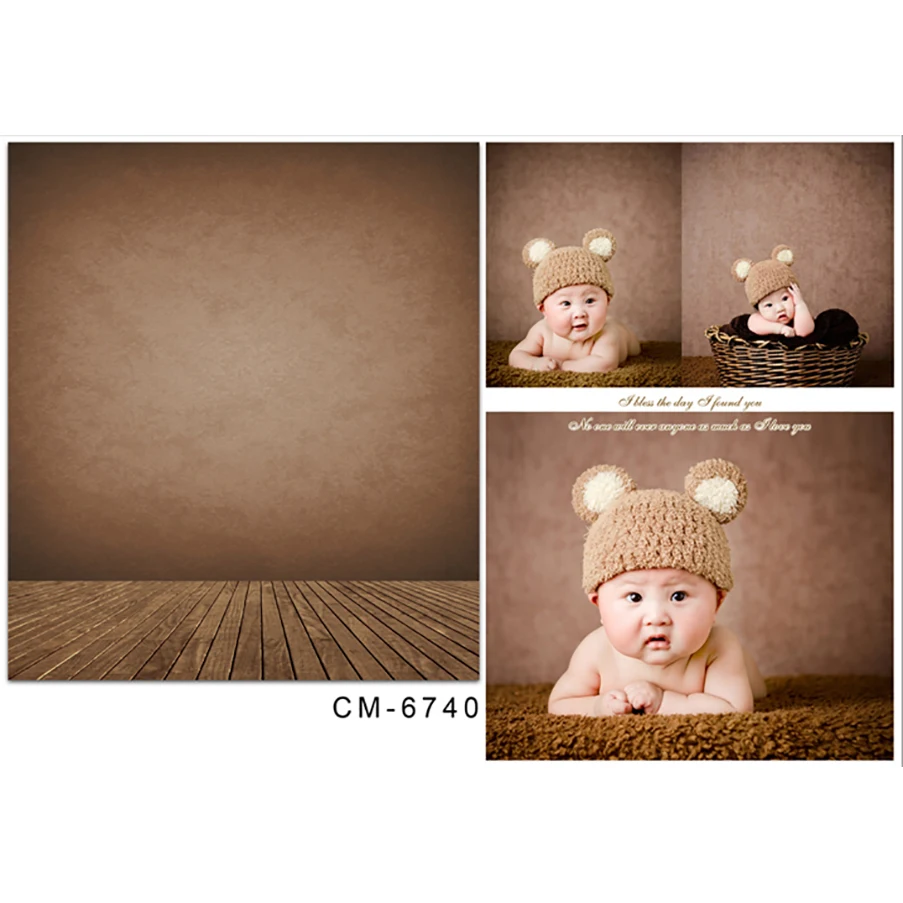 Fondo fotográfico de pared marrón para niños, fondos de fotografía de vinilo, impresión Digital para estudio fotográfico, CM-6740