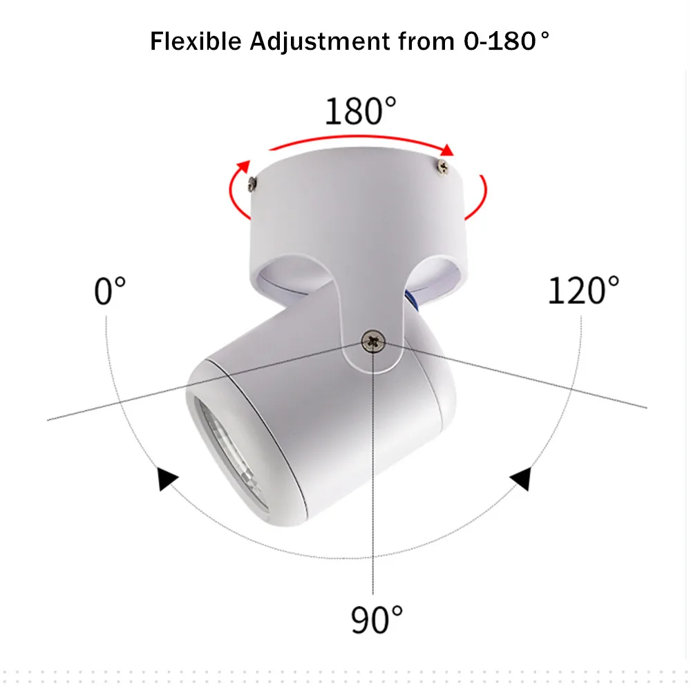 Lámpara de techo LED COB montada en superficie, foco Led colorido, 7W, 10W, 15W, 20W, rotación ajustable de 180 grados, luces interiores