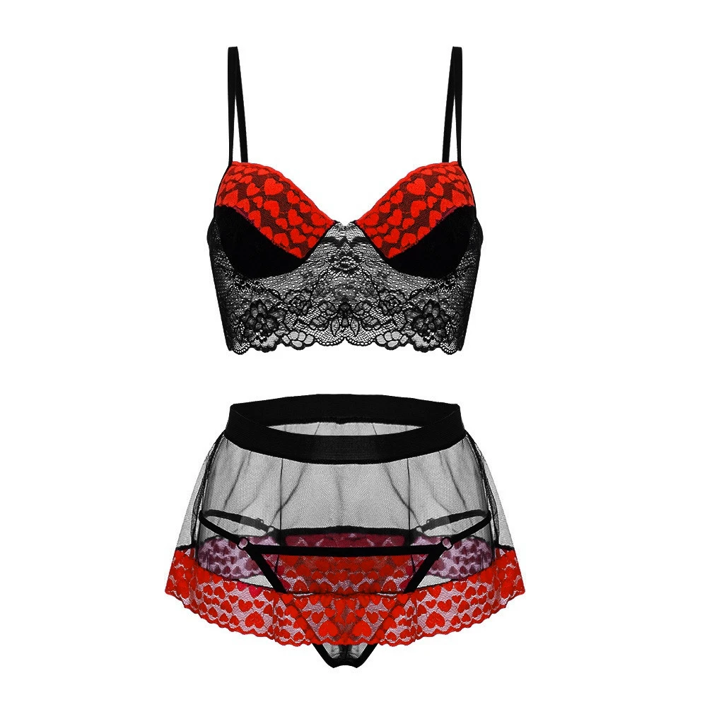 New Hot Women Ladies 3pcs Sexy Lace Babydoll Thong Nightwear Sleepwear Dress Set Sexy Teddies Bodysuits