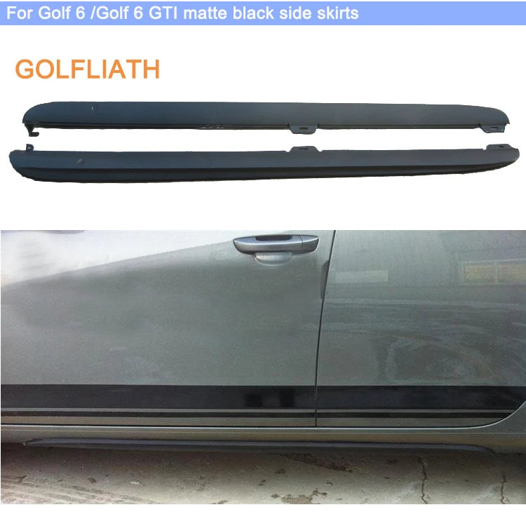 GOLFLIATH PP matte black car side skirt bodykit apron for VW golf VI MK6 & GTI 2010-2013