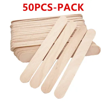 50 stuks houtapplicators sticks voor wasontharing - natuurlijke berkenhouten spatels voor ontharing wenkbrauw en lichaam