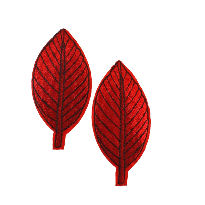 5Pcs Beautiful Leaf Embroidered patches for clothes Iron on applique sticker DIY Badges decorative accessories