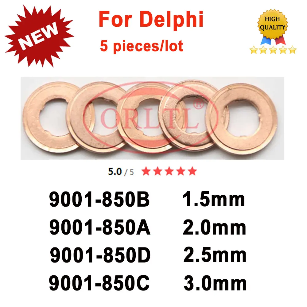 

5pc /bag ORLTL Auto Injector Copper Washer 9001-850 9001-850B 9001-850E 9001-850A 9001-850D 9001-850F 9001-850C for Delphi