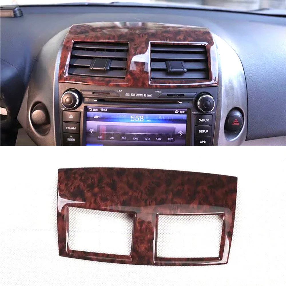 Car Dashboard Central Console Air Vent Frame Cover Sticker For Toyota RAV4 2009-2012 Interior Auto Moldings Styling