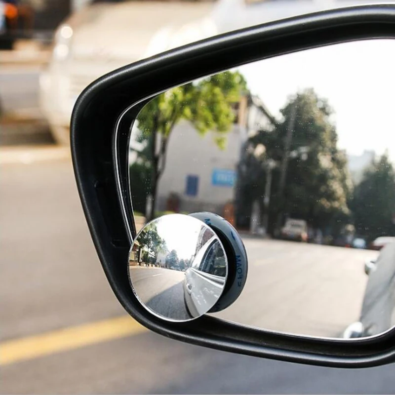 Small Rearview Car Round Convex Blind Spot Mirror 360 Degrees Car Mirror Wide Angle Round Convex Blind Auto