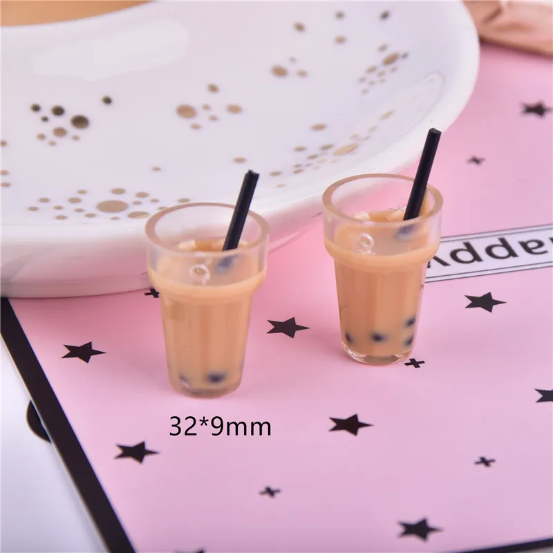 10pcs/pack Milk Coffee Drink Resin Charms Pendant  for DIYEarring  Keychain Jewelry Making