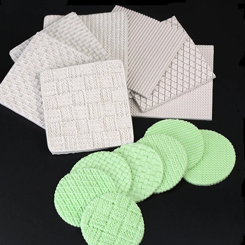 New Silicone Baby Knit Weave Fondant Mould Knitting Molds Embosser Border For Cake Sugarcraft Decoration Fondant Sugar FormM2479