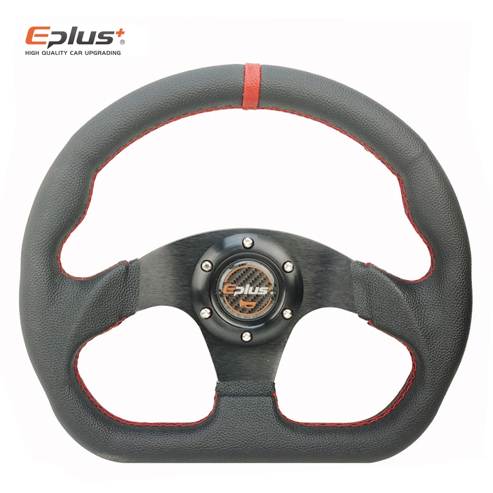 EPLUS Car-styling Sport Steering Wheel Racing Type Alcanta PVC Universal 13 Inches325MM Aluminum Retrofit Modified For Omp Style