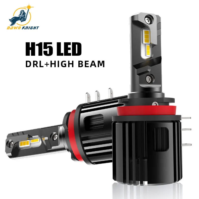 DAWNKNIGHT-Lámpara Led H15, Faro de 12V, 6000K, 15000LM, para Ranger Explorer, Golf 6, A3, A6, Vito