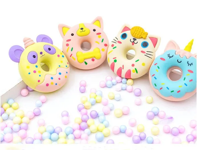 1PC Kawaii kolorowe pączki gumka szkoła papiernicze galaretki gumowe gumki do ołówków biuro (SS-923)