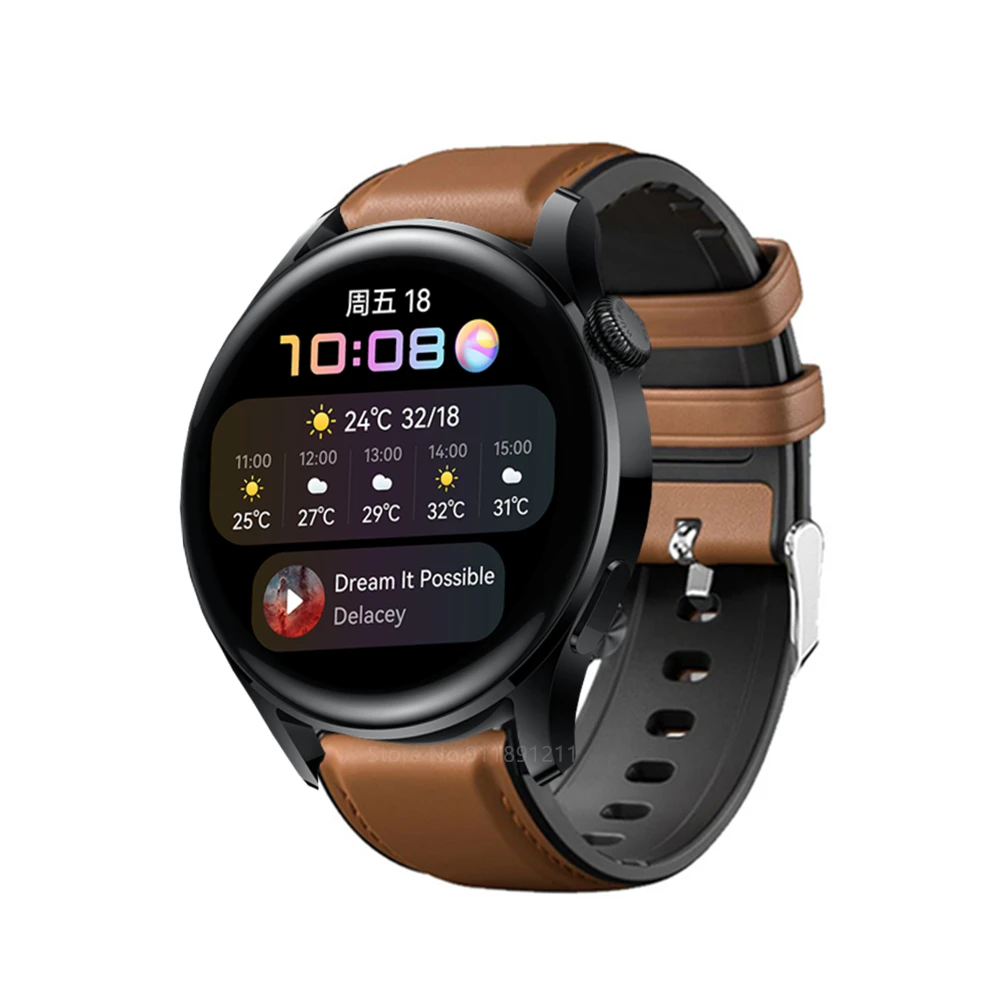 Cinturino in pelle in Silicone 22mm per Huawei Watch 3 3 Pro cinturino cinturino per Huawei Watch GT 3 46mm GT 2 Pro cinturino Correa