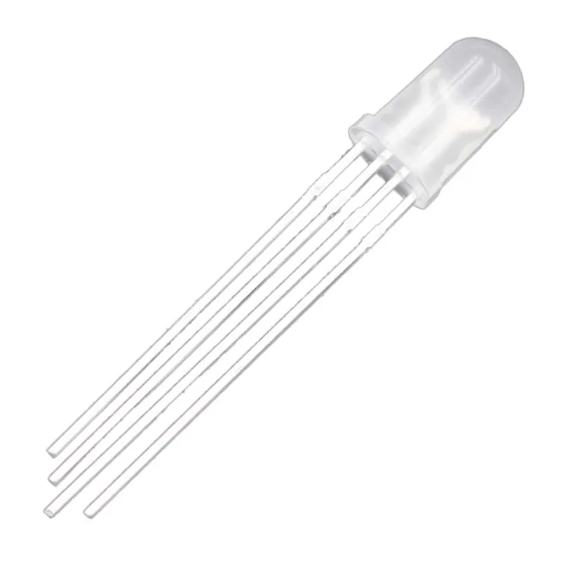 1000PCS F5 5mm Round Diffused Gold Full Color DIP LED 4-Pin Common Cathode Anode RGW RYW RBW Light Emitting Diode