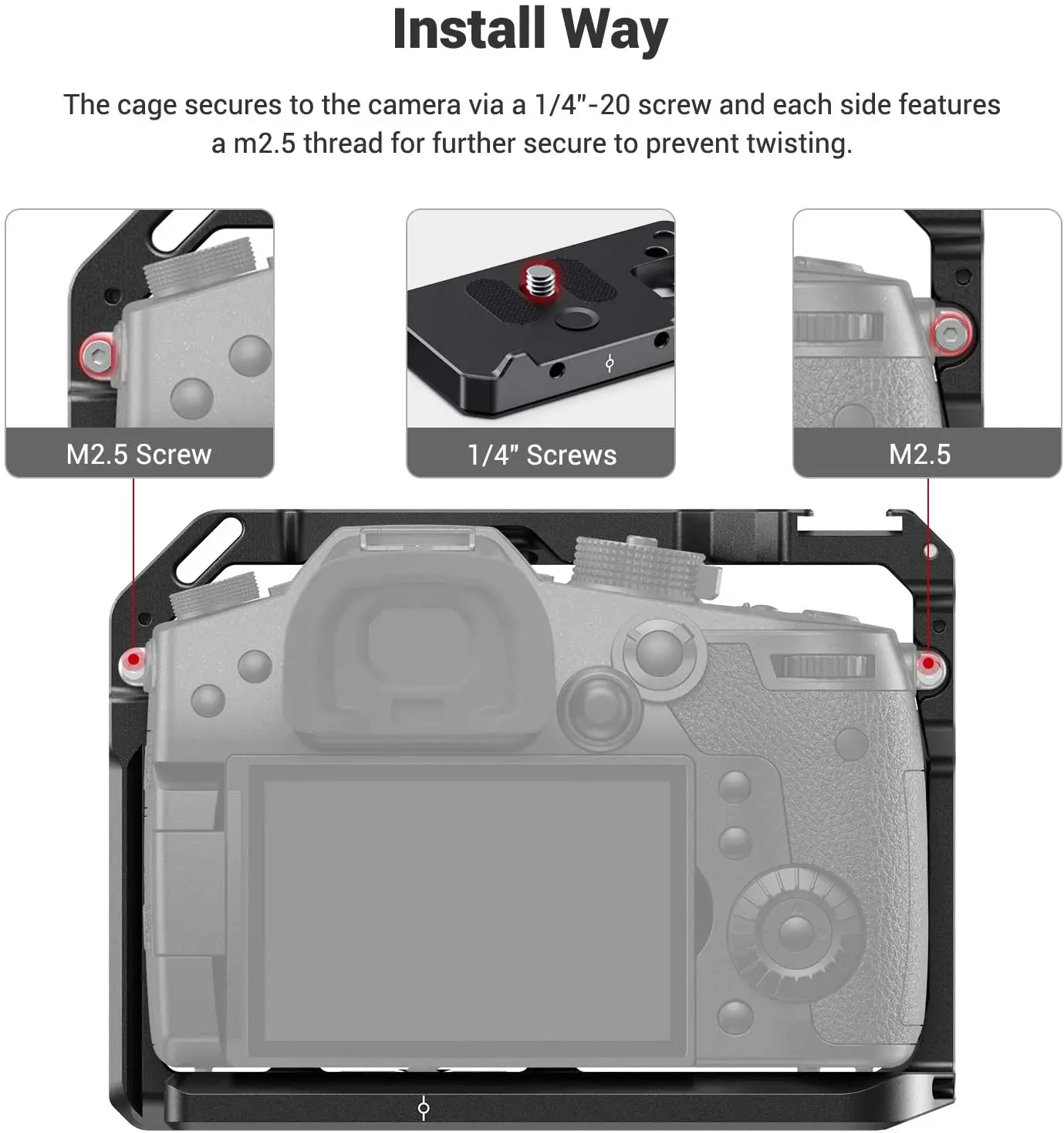 SmallRig Camera Cage for Panasonic GH5 & GH5S W/ Cold Shoe Mount For Monitor Holder Flash Light DIY Options 2646