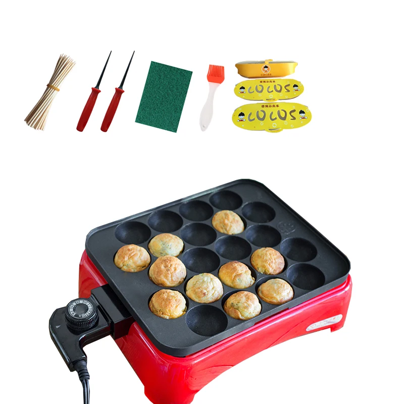 800W Chibi Maruko Baking Machine Household Electric Takoyaki Maker Octopus Balls Grill Pan Kitchen Cooking Tool