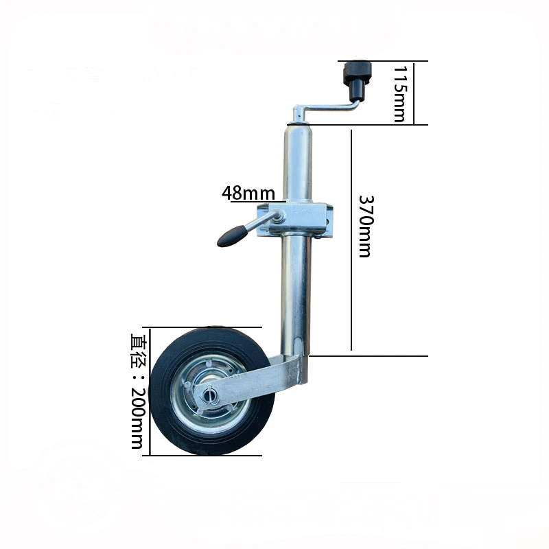 Ego trailer High quality Europe type 48mm trailer jack jockey wheel, trailer stand with clamp top wind,48mm tube, trailer parts